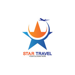 Star travel logo design. Travel agency logo design. Amazing destinations creative symbol concept.