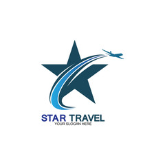 Star travel logo design. Travel agency logo design. Amazing destinations creative symbol concept.