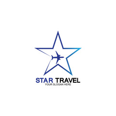 Star travel logo design. Travel agency logo design. Amazing destinations creative symbol concept.