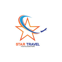Star travel logo design. Travel agency logo design. Amazing destinations creative symbol concept.