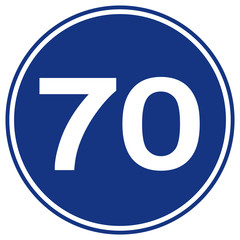 Speed Limit 70 Traffic Sign,Vector Illustration, Isolate On White Background Label. EPS10