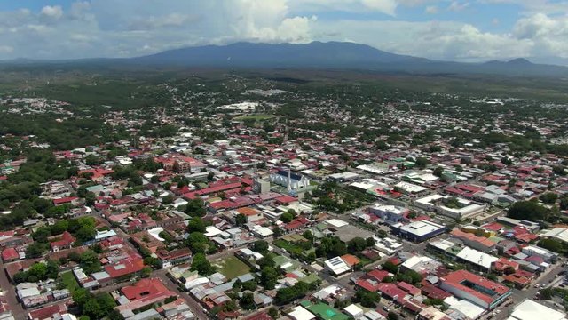 Beautiful aerial view of the city of Liberia in Guanacaste Costa Rica 