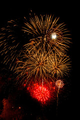 Fireworks Light Up The Sky. New Year Celebration