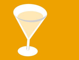 Illustration of a glass, which can be a glass of beer, a glass of whiskey or a glass of champagne