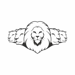 a lion head colony of vector logo 