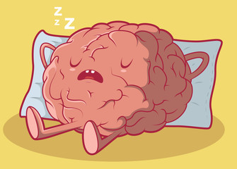 Sleeping Brain vector illustration. Meditating design concept