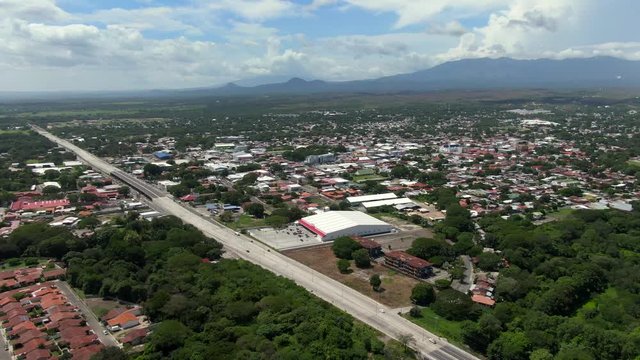 Beautiful aerial view of the city of Liberia in Guanacaste Costa Rica 
