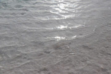 Saline-alkali land in areas around the Dachaidan Emerald Salt Lake, Qinghai Province China. Salt and texture. Crystal salt.