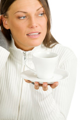 Woman holding a cup of tea