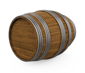 Wooden Barrel Isolated