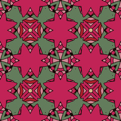 The geometric pattern is seamless. Background of abstract ornament. Template for design on wrapping paper