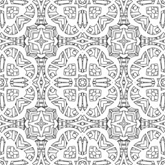 The geometric pattern is seamless. Background of abstract ornament. Template for design on wrapping paper