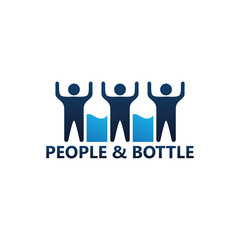 People and Bottle Logo Template Design