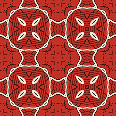 The geometric pattern is seamless. Background of abstract ornament. Template for design on wrapping paper