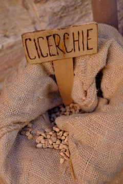 Bag of legumes dried cicerchie