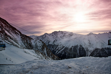 Winter in the Alps mountains, Ischgl Austria.