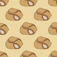 Seamless pattern with cake.Hand drawn vector illustration.