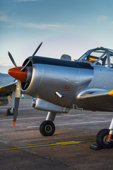 Old school military fighter airplane