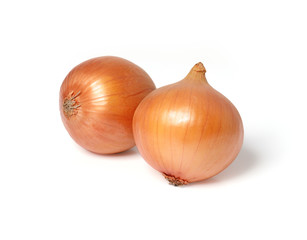 Natural fresh yellow onion isolated on white background with clipping path