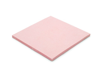 Pink sticky post notes isolated white background