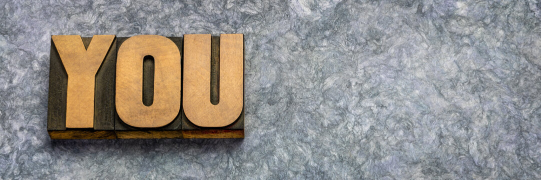 you word typography in wood type