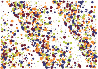 Festive color round confetti background. Abstract frame confetti texture for holiday, postcard, poster, website, carnivals, birthday and children's parties. Cover confetti mock-up. Wedding card layout