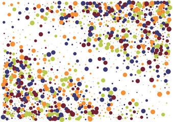 Festive color round confetti background. Abstract frame confetti texture for holiday, postcard, poster, website, carnivals, birthday and children's parties. Cover confetti mock-up. Wedding card layout