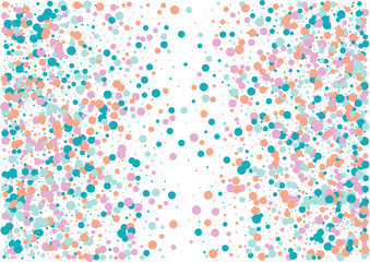 Festive color round confetti background. Abstract frame confetti texture for holiday, postcard, poster, website, carnivals, birthday and children's parties. Cover confetti mock-up. Wedding card layout