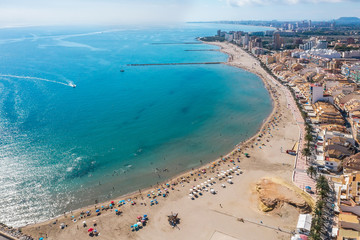 Aerial view of the seaport near the town of Campello. Spain