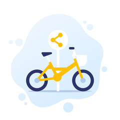 bike sharing point, area, vector icon