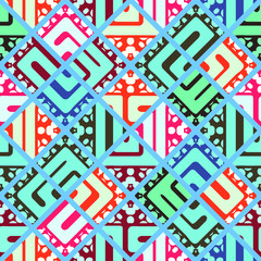 Obraz premium Tribal seamless texture. Endless traditional pattern of decorative tile patterns. Cloth, Wrap or Wallpaper. Vector image