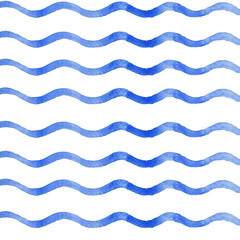 Pattern of watercolor waves on a white background. Use for invitations, birthdays, menus.