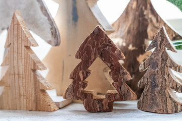 A beautiful christmas decoration - wooden design of trees