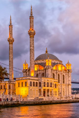 Ortakoy mosque and Bosphorus bridge, Istanbul, Turkey