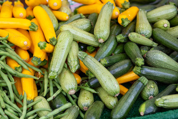Summer squash and zucchini at farmers market