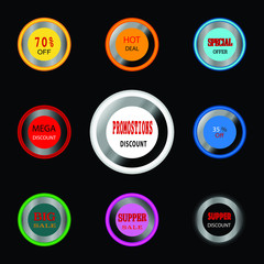 Discount discount sign button