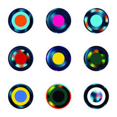 Multicolour and gradient circle button