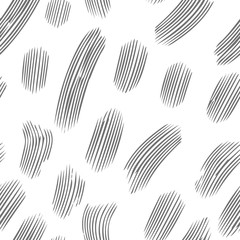 Brush strokes seamless pattern. Hand drawn abstract background. Vector template.