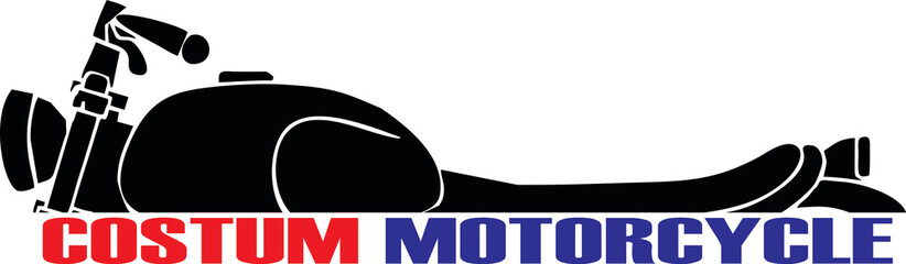 Vector image of a custom handlebar and motorcycle lights