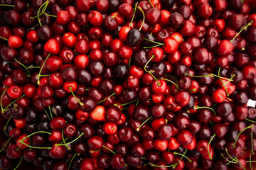 Cherry. Fresh organic berries. Fruit background
