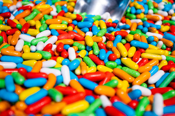 close up a background from colorful sweets of sugar candies
