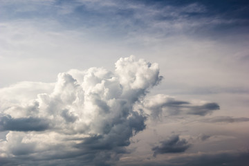 Blue sky and white clouds very textured white clouds.