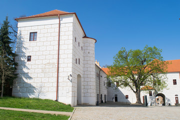 Courtyard outside Trebic Castle, Czech Republic