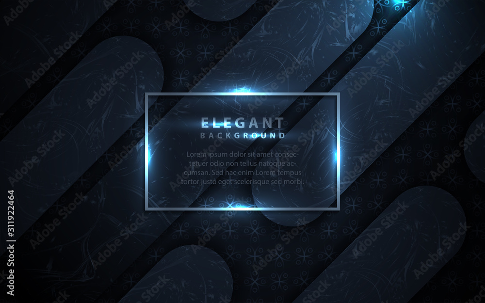 Aufkleber dark blue abstract background with paper shapes overlap layers. luxury and modern concept texture wi