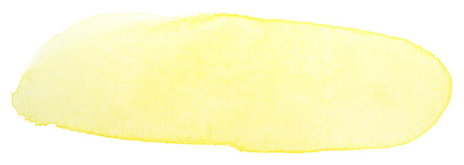 yellow spot watercolor stain on a white background isolated