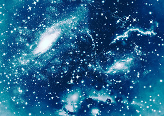 Galaxy wallpaper background illustration with stars and stardust