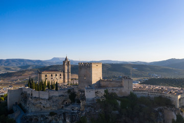 Fototapeta premium aerial view of the ancient fortress de la Mota near the town of Alcalá la Real