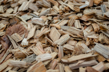 Dry sawdust on a playground. Background