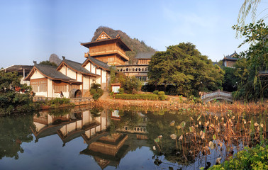 Naklejka premium Mulongta Shrine at Guilin, Guangxi Province, China