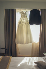wedding dress in luxury interior